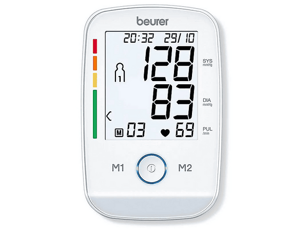 Tensiómetro - BEURER BM 45, Tamaño del brazalete 22-36cm, Brazo, Pantalla XL, Detección de Arritmias, Blanco