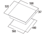 Placa vitrocerámica - Cata TD 6003 BR/A, 3 zonas, Zona grande 27 cm, Quick-Fix System, 59 cm, Negro