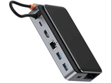 Hub - Baseus GamerX Series 6-Port Type C, 1x HDMI, 3x USB 3.0, 1x RJ45 y 1x USB-C, Space Grey