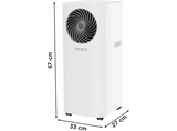 Aire acondicionado portátil - RowentaTurbo Cool AU5020, 2500 fg/h, 2500 W, 83 m³, Filtro antipolvo, Kit sellado ventanas y conducto de escape, Blanco