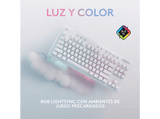 Teclado gaming - Logitech G G715 Tactile Aurora Collection, Bluetooth, Retroiluminación, Lightsync, Lightspeed, Interruptores lineales, PC/Mac, Blanco