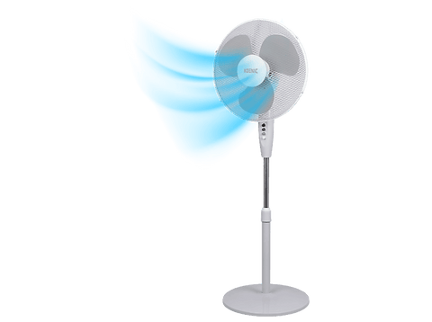 Ventilador de pie - Koenic KSF 40326 ES W Stand fan, 45 W, 4 velocidades, Oscilación, Altura regulable e inclinación ajustable, Blanco