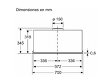 Campana grupo filtrante - Balay 3BF377EX, 4 potencias, 800 m³/h, 70 cm, Acero inoxidable