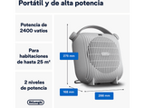Calefactor - De'Longhi Termoventilador Capsule Hobby HFS30B24.W, 2400 W, 2 Niveles de potencia, IP21, Apagado automático, Blanco