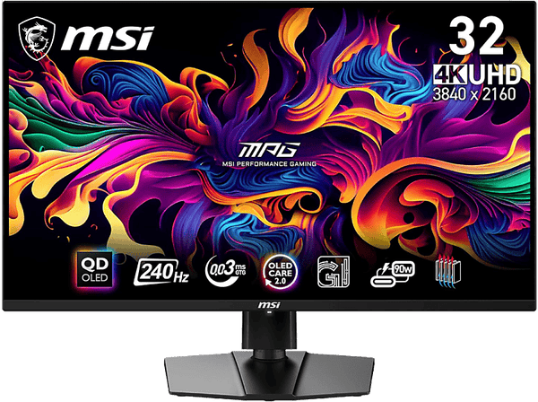 Monitor gaming - MSI MPG 321URX, 31.5", UHD 4K, 0.3 ms, 240 Hz, Panel Quantum Dot OLED, Negro