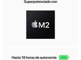 Apple Macbook Air (2023) 13.6 Retina,  Chip M2 Apple,  CPU de 8 núcleos, GPU de 8 núcleos, 16 GB RAM, 256GB de SSD, Medianoche