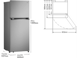 Frigorífico dos puertas - LG GTBV22PYGKD, No Frost, 1.45 cm, 217 l, DoorCooling+™, Multi Air Flow, Inox antihuellas