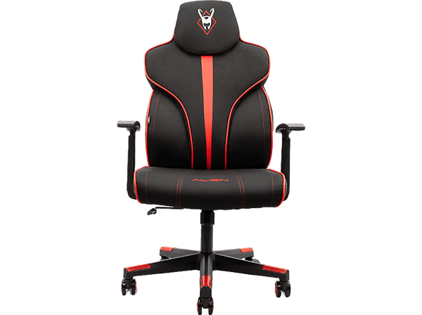 Silla gaming - Woxter Station Alien v2.0, Hasta 150 kg, Reposabrazos Fijos, Ruedas Antiarañazos, Rojo