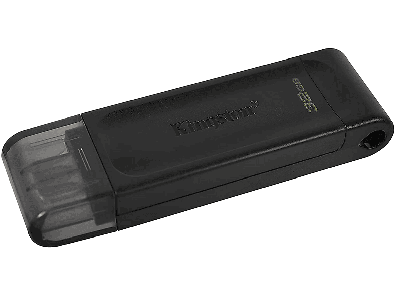 Pendrive para móvil 32 GB - Kingston Datatraveler 70, 100 MB/s, Compatible USB-C, Negro