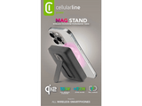 Powerbank - CellularLine Mag Stand, 10000 mAh, 20 W, Carga inalámbrica, USB C, Negro