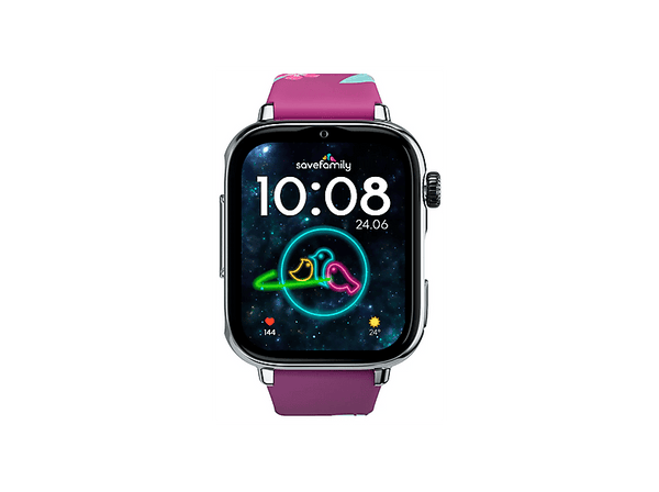 Smartwach infantil - Save Family SaveWatch Plus 2, Correa 22 cm, IP68, WiFi, GPS, 680 mAh, Pantalla AMOLED, Plata/Maui