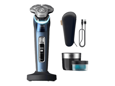 Afeitadora - Philips i9000 Prestige XP9201/30, 60 min, Con tecnología SkinIQ, 5 modos de afeitado, Sensor IA de presión y control, App smartphone