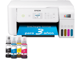 Impresora multifunción - Epson EcoTank ET-2876, Con depósito recargable, 10 ppm, Hasta 3 años de tinta incluida, Conexión Wi-Fi, Blanco