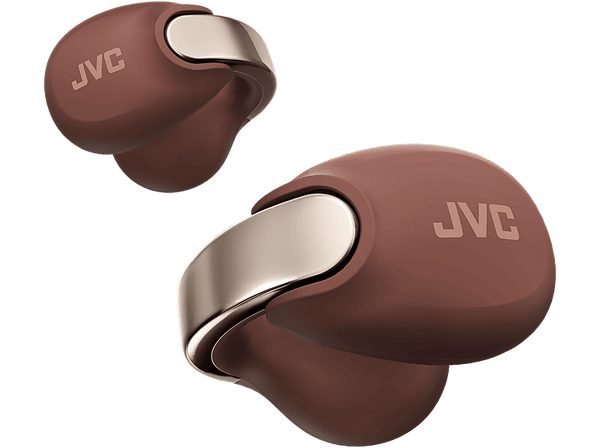 Auriculares conducción de aire - JVC HA-NP1T, Intraurales, Bluetooth, IPX4, 24h Autonomía, Bluetooth 5.3, Micrófono, Marrón