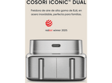Freidora de aire - Cosori Iconic Dual, 8.6 l, 2700 V, 30 °C - 230 °C, Dual-Zone, Plata