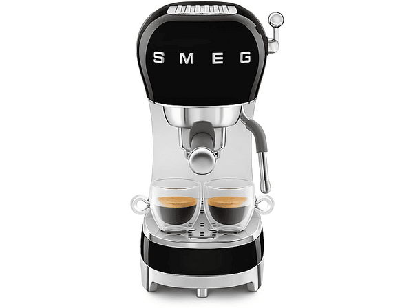 Cafetera express - Smeg ECF02BLEU, 15 bar, 1350 W, Compacta, Negro