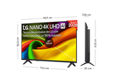 TV LED 43 - LG 43NU850B6LA, UHD 4K, Procesador Inteligente α7 AI Processor 4K Gen9, Smart TV, DVB-T2 (H.265), Negro