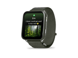 Reloj deportivo - Garmin Venu X1, Verde, 24mm, 2 AMOLED, Hasta 14 días de Autonomía, Caja de Titanio, Correa de Nailon ComfortFit