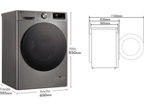 Lavadora secadora - LG F4DR7011AGS, 11kg / 6kg, 1400 rpm, 14 programas, AI Direct Drive ™, Steam™, Inox antihuellas