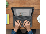 Funda con teclado - Logitech Universal Folio, QWERTY, Tablets 9-10 pulgadas, Bluetooth, iPad0S/Android, Resistente a salpicaduras, Pila 2 años, Negro