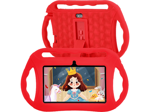 Tablet - DAM Q8-WiFi-Kids, Rojo, 32 GB, 7" WSVGA, 2 GB RAM, Allwinner A100, ARM Cortex A53 Quad Core, Android, Infantil