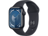Apple Watch Series 9 (2023), GPS, 41 mm, Gesto de doble toque, Caja de aluminio medianoche, Correa deportiva medianoche, Talla S/M