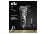 Afeitadora - Braun Series 9 PRO+ Afeitadora Eléctrica 9675CC, Pro SensoAdapt, Powercase, Centro de limpieza SmartCare, 60 min autonomía, Gris grafito