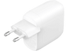 Cargador - Belkin BoostCharge, 60 W, 2 puertos, USB-C, Carga rápida, Universal, Blanco