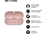 Auriculares True Wireless - Sony WFC710NP, Cancelación de ruido (Noise cancelling), Estuche carga rápida (40h), Inalámbricos, ANC, Bluetooth, Rosa