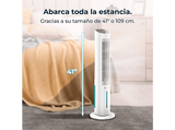 Climatizador evaporativo - Cecotec EnergySilence 2000 SkyCool, 60 W, 3 L, 3 velocidades, 41, Oscilación 50º, Difusor de aromas, Blanco