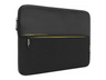 Funda portátil - Targus TSS931GL, Para PC's hasta 14 ", Poliéster/Neopreno, Cierre de Cremallera, Negro/Amarillo