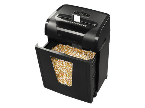 Destructora de papel - Hama 00050590, 8 Hojas DIN-A4, 20L, 380W, Clase de Protección 3, Corta CD/DVD/Bly-ray, 62 dB(A), Negro
