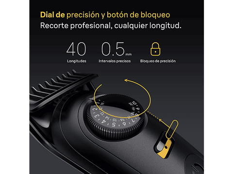 Barbero - Braun Series 5 BT5560, 8 accesorios para barba, 40 ajustes de longitud, Bloqueo de precisión, Wet&Dry, Negro