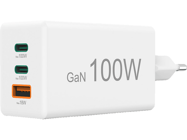 Cargador - Hama 00125140, Universal, 2xUSB-C+ 1xUSB-A, 100W, 220V, Enchufe Europeo, Blanco