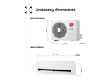 Aire acondicionado Split 1 x 1 - LG PLUSWF12Z.SET, 3010 fg/h, Wi-Fi, kW Manager, Gold Fin™ Blanco
