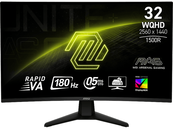 Monitor gaming - MSI MAG 32CQ6F, 31.5" WQHD, 180 Hz, Curva, 0.5ms GtG, VA, Adaptiv e-Sync
