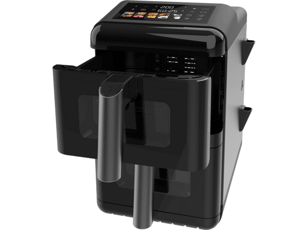 Freidora de aire - Cecotec Cecofry DuoLevel 12000 Window, 12 L, 2 cubetas 6 L, 3000 W, 10 programas, Sync, Match, Táctil, Negro