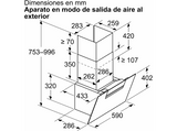 Campana decorativa - Balay 3BC567GBH, 4 velocidades, 431 m³/h, Home Connect, Motor Extra Silencio , 60 cm, Cristal Blanco