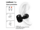 Auriculares True Wireless - Sony LinkBuds Clip, Estilo abierto, 3 modos de escucha, IPX4, Llamadas nítidas, 37 horas, IA, Táctil, iOS/Android, Verde