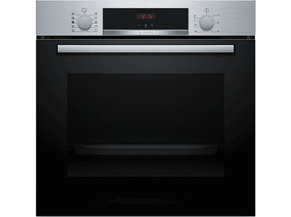 Horno a vapor - Bosch HQA514ES3, Multifunción, Asistente de limpieza por agua, 71l, 3D Hot air, HotAir Steam, 60 cm, Inox