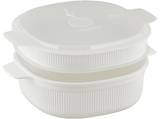 Vaporera - Care + Protect CMVDS8003, 4 l, sin BPA, 2 bandejas, Blanco
