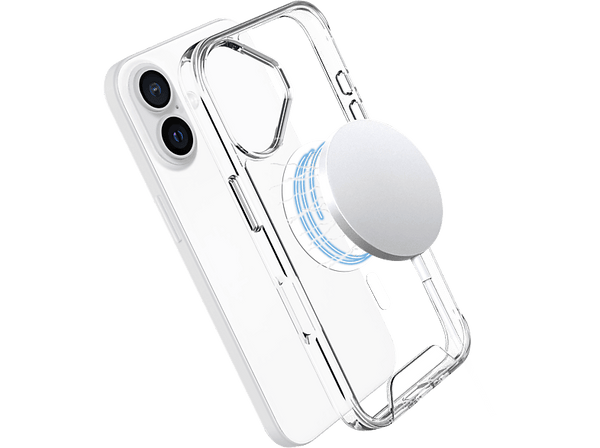 Funda - Isy ISC 1118, Compatible con iPhone 16 Plus, Resistente a Golpes, Anillo Magnético Integrado, Transparente