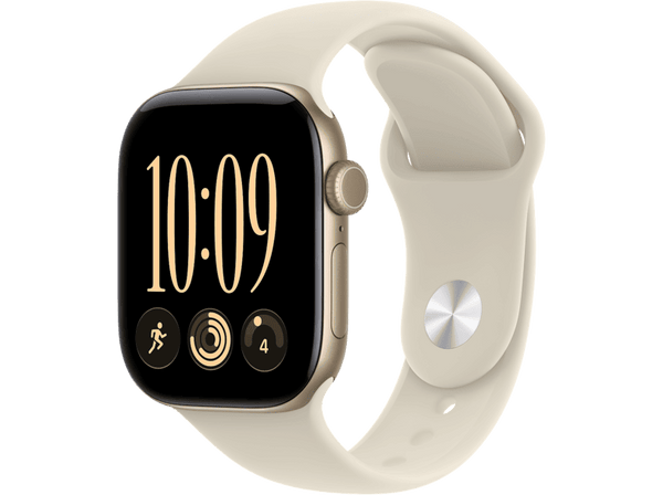 Apple Watch Series 12 (2026), GPS, 42mm, Caja de aluminio Dorado claro, Correa deportiva Arena, Talla M/L, Siri AI
