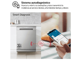 Lavavajillas - LG DF142FV, 14 servicios, 5 programas, 60 cm, QuadWash™, Inverter Direct Drive™, Inox antihuellas