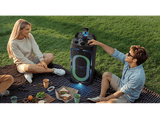 Altavoz de gran potencia - Samsung MX-ST50F/ZF, Portátil para fiestas, Asa de transporte y ruedas, Iluminación personalizable, Aut 18h, 240 W, Negro