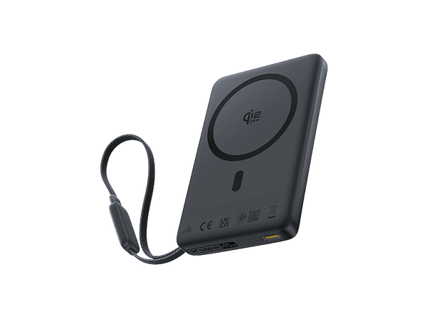 Powerbank - Baseus PicoGo AM52, 10000 mAh, Cable Tipo-C, 45W, Compatible con MagSafe, Carga rápida magnética Qi2.2, Negro