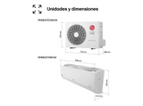 Aire acondicionado Split 1 x 1 - LG PLUSWF18X, 4300 fg/h, Gold Fin™, Tecnología Replace, Wi-Fi, Blanco
