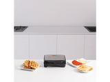 Sandwichera - Taurus Miami Premium, Placas intercambiables: sandwich, grill y gofre, 900W, Negro/Inox