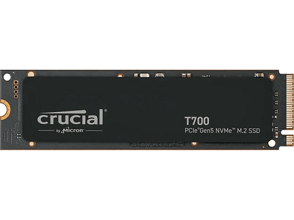 Disco duro SSD interno 2 TB - Crucial T700, Interno, Vel. lectura  hasta 12400 MB/s, Vel. Escritura 11800 MB/s, Negro