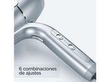 Secador - Babyliss Hydro Fusion 2100 W, Sistema iónico dual, Hidratación y brillo, 3 temperaturas, 2 velocidades, Difusor, D773DE, Azul